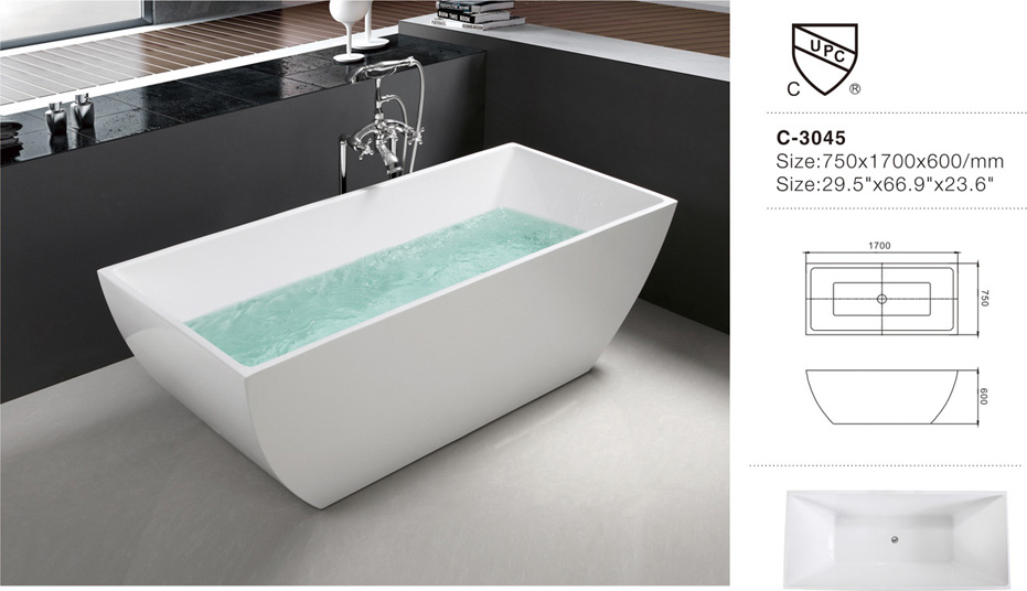 (1) MEC3045-- Freestanding Polish Chrome Acrylic Rectangular Bath Tub.jpg