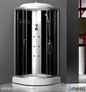 Casgliad Du Cawod Gwydr Tymherog Du Gyda Door Llithro