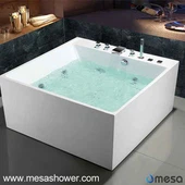 2017 Tub Gwydr Siap Sgwâr Seic Newydd Sgwâr Newydd Gyda Swyddogaeth Tylino Chwiban wedi'i Gludo