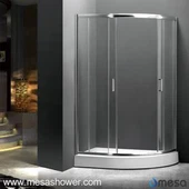 Casgliad Cawod Corner Door Llithro Dwbl gyda Ffrâm