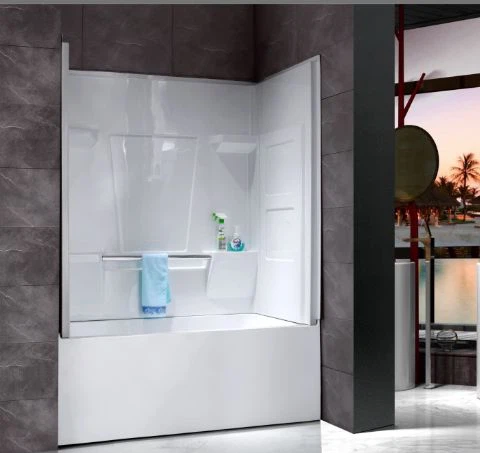 Tubyn Acrylig Amgylchyn Gyda Chawod Ar gyfer Alcove