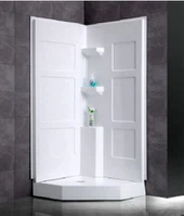 Paneli Wal Cawod Gwyn Mewnosod Am Corner