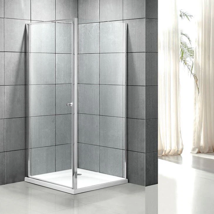 Casgliad Cawod Frameless Shape Shape gyda Door Pivot