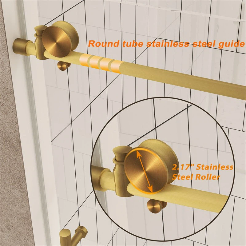 Brushed Brass Sliding Shower Door factory Brushed Brass Sliding Shower Door factory